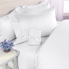 ITALIAN 1200 Thread Count Egyptian Cotton Duvet Cover Set , California King, White , Made in ITALY