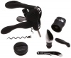 Metrokane 6010 Rabbit 6-Piece Wine Tool Kit, Black