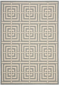 Area Rug 6x9 Rectangle Transitional Grey - Cream Color - Safavieh Courtyard Rug from RugPal