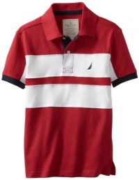 Nautica Sportswear Kids Boys 8-20 Short Sleeve Pieced Polo, Cherry, Medium