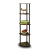 Furinno 99811EX/BK 5-Tier Corner Rack Display Shelf, Dark Espresso