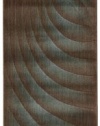 Nourison Zanibar Solid Wave Brown/Teal 2.3-Feet by 8-Feet Polyacrylic Runner Rug