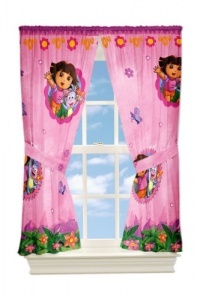 Nickelodeon Dora Fun In the Jungle Microfiber Drapes, 82 by 63-Inch