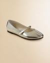 Essential Mary Janes flats are crafted in lush leather with shiny metallic upper.Slip-on with top strapPatent leather upperLeather liningLeather soleImported