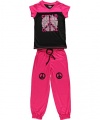 Sugar Sweet Couture Peace Points 2-Piece Pajamas (Sizes 4 - 6X) - black, 5 - 6