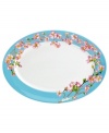 An inspiration, Cru's Madison oval platter is designed and named for Madison Arnold, who dreamed of seeing New York but succumbed to leukemia at age 14. Lush cherry blossoms evoke springtime in Madison Square Park and complement Lauderdale dinnerware, too.