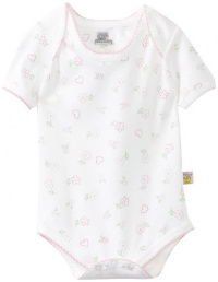 Noa Lily Baby-Girls Newborn Flower Print Short Sleeve Bodysuit, White, 18 Months