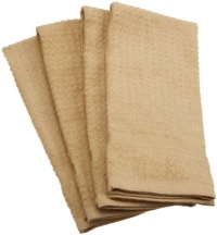 Excello Waffle Terry Towel, Pebble, Set of 4