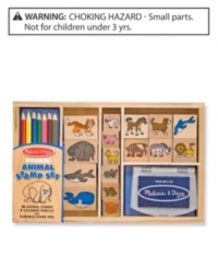 Animal lovers, here's the stamp set for you! Mix and match the detailed stamps with images of wild and domestic animals from land and sea, to create hundreds of beautiful scenes.