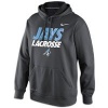 NCAA Nike Johns Hopkins Blue Jays KO Lacrosse Practice Performance Hoodie - Black (Large)