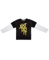 Boasting Nike's infamous Just Do It mantra, this layered top will inspire your little sports superstar.