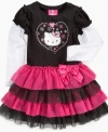 She'll love how cute and cozy she'll feel in this layered tutu dress from Hello Kitty, featuring an exclusive crown Hello Kitty graphic!