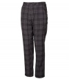 Puma Mens Plaid Tech Flat Front Pants Black 40