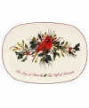 Perfect for roast chicken or a spread of holiday treats, this Lenox Winter Greetings platter combines everything that's beautiful about the season in fine ivory porcelain. With the words, the joy of family, the gift of friends, it also makes a thoughtful gift.