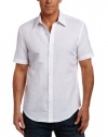 Perry Ellis Men's Short Sleeve Textured Stripe Woven Shirt