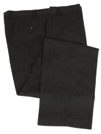 Ralph Lauren Mens Flat Front Charcoal Gray Flannel Wool Dress Pants