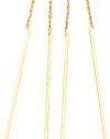 14K Yellow Gold Tube Threader Earrings Jewelry New |B