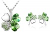 Swarovski Elements Crystal Four Leaf Clover Pendant Necklace 47CM And Earrings Jewelry Set - CN9034Z1