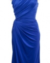 Tadashi Shoji Eclipse Blue Ruched One Shoulder Matte Jersey Dress Small