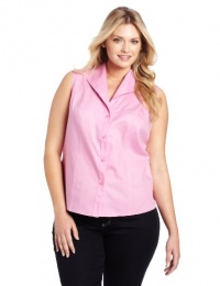 Jones New York Women's Plus-Size Sleeveless Easy Care Blouse, New Pink, 18W