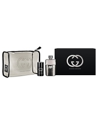 This two-piece set includes a 90 mL Eau de Toilette and 75 mL Deodorant Stick in a Guilty travel pouch.