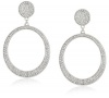 Jessica Simpson Silver Tone Pave Drop Hoop Earrings