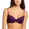 Betsey Johnson Women's Bubble Mesh Molded Balconette Bra, Raisin Hell, 36C