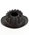 Mornings made easy. Whip up a beautiful bundt cake with the nonstick excellence of this ultra-flexible pan. Quickly & easily removing your masterpiece, this silicone wonder features rigid, easy-to-grasp handles.