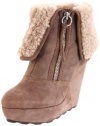 Ash Women's Folk Platform Ankle Boot, Taupe, 39.5 M EU/9.5 M US