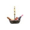 Juicy Couture - Country Picnic Basket with Champagne, Strawberries, Baguettes and Cheese - Gold Plated Charm