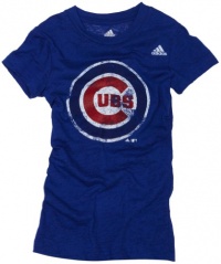 MLB Chicago Cubs Short Sleeve Longer Length Burnout Tee Girls'