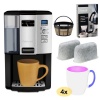 Cuisinart DCC3000 12-cup Programmable Coffeemaker + Gold Tone Basket Coffee Filter + 4 pcs 16 oz. Stoneware Coffee Mug + Home Activated Coffee/ Espresso Descaler + Replacement Water Filters 2 Pack