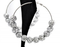 Basketball Wives POParazzi Inspired Ball Earrings Sje5006 Silver 83mm