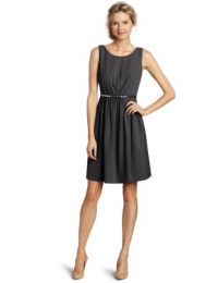 Calvin Klein Women's Pleated Front Fit N Flare Dress, Charcoal, 2