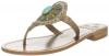 Jack Rogers Women's Georgica Jewel Thong Sandal,Bronze/Turq,11 M US