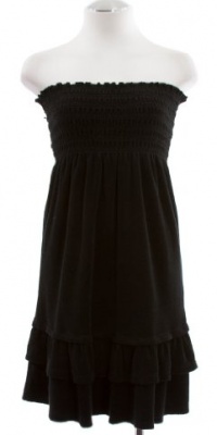 Juicy Couture Black Terry Smocked Ruffle Tube Dress X-Large