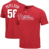 MLB Majestic Jonathan Papelbon Philadelphia Phillies #58 Youth Player T-Shirt - Red