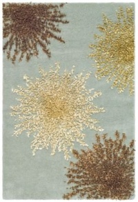 Safavieh Soho Collection Explosions Handmade New Zealand Wool Square Area Rug, Light Blue