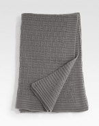 Richly textured in luxurious cashmere, inviting in any setting. 12-ply yarn 56 X 72 Cashmere; dry clean Imported