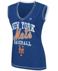 Finally! A fan favorite fit just for you-this New York Mets MLB tank from Majestic Apparel is a homerun.