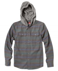 Suit up in this flannel shirt from Quiksilver, perfect to accent his laid-back style.