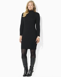 Rendered with a classic mockneck, a chic ribbed dress is crafted in soft merino wool for endless styling options.