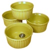 Apilco French Porcelain 4 Piece Ramekin Set, Wasabi