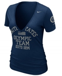 Show your spirit! Get into the fun of the games and show your Team USA support with this v-neck t-shirt from Nike.