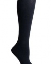 HUE Women's Flat Knit Knee Sock, Black