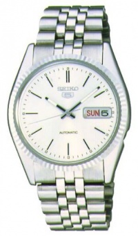 Seiko Men's SNXJ89 Seiko 5 Automatic White Dial Stainless-Steel Bracelet Watch