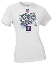 You care more about Eli's touchdowns than Bravo reality television. Show off your big blue pride with this New York Giants commemorative Super Bowl champion t-shirt from Reebok. (Clearance)