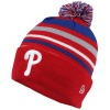 New Era Philadelphia Phillies Stripe Out Long Knit Hat - Red/Royal Blue