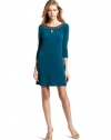 laundry BY SHELLI SEGAL Women's Split Neck Beaded Jersey Dress