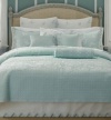 Martha Stewart SUMMER MEADOW Quilted Standard Sham, Embroidered - Aqua $90